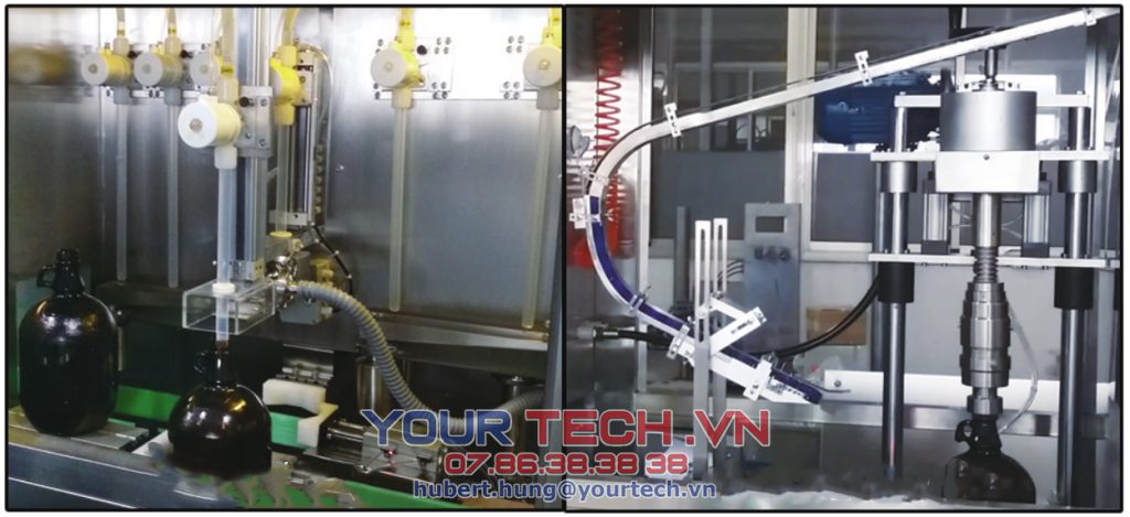 Máy chiết rót, đóng gói chất lỏng chủ yếu được sử dụng trong các ngành công nghiệp như Sơn, Mực In, phù hợp cho việc đóng gói tự động với nhiều dung tích khác nhau 1-5L, 10 – 20L, 50L, 100L, 200L,…
